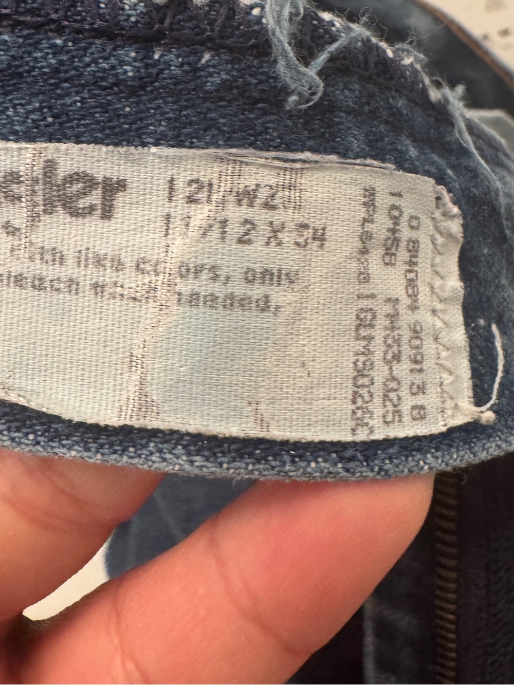 Vintage Wrangler Cowboy Cut Jeans 11/12 x 34 Made in USA High Rise Blue Denim - Picture 9 of 10